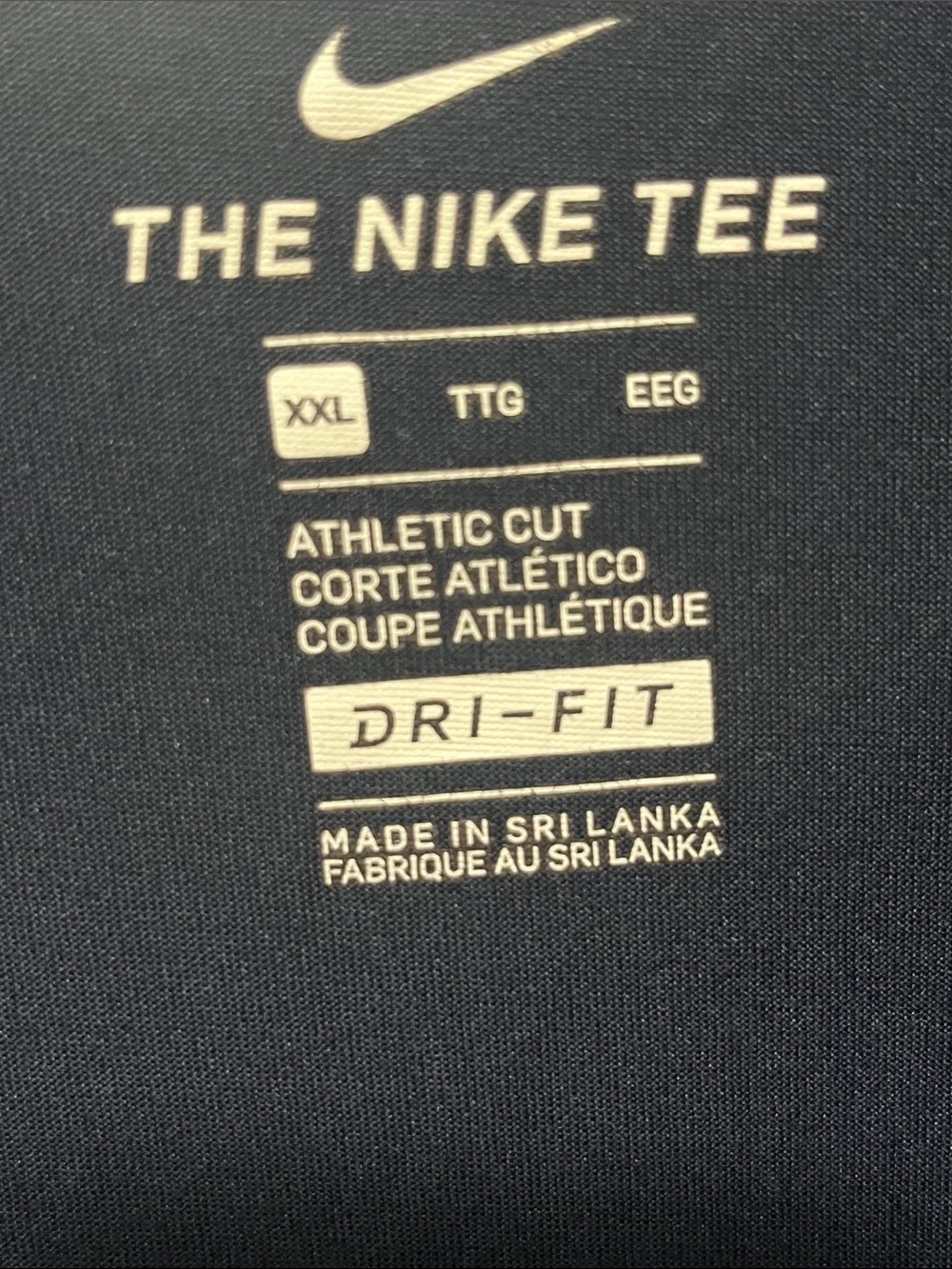 Nike Men's Navy and White Swoosh Short Sleeve Tee